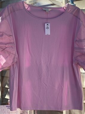 Banana Republic Light Pink Puff-Sleeve Top